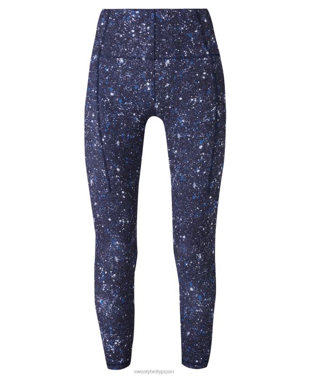 Sweaty Betty 女性 スーパーソフト7/8ヨガレギンス L4RHF113 衣類 ブルーマルチスペックルプリント