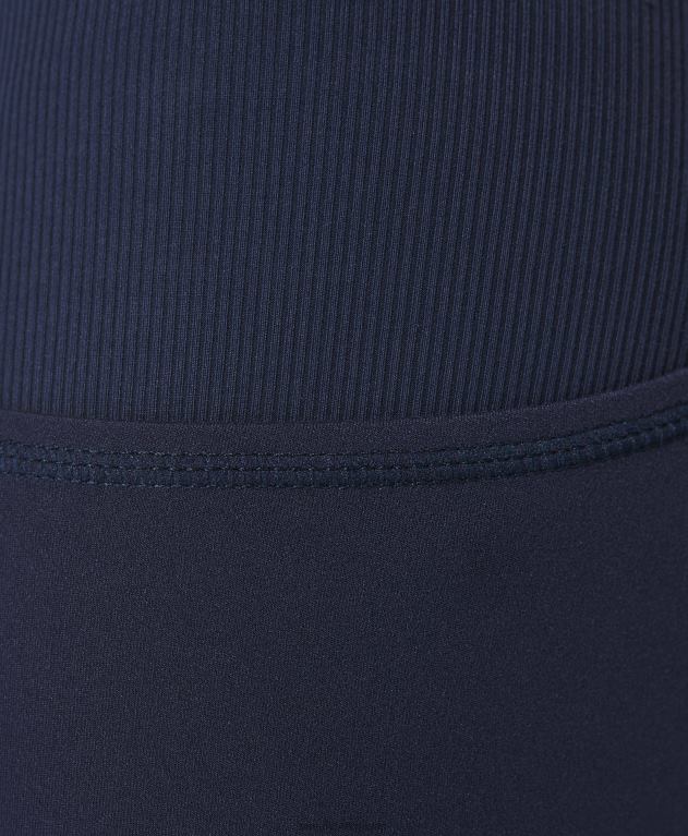 Sweaty Betty 女性 非常に柔らかいリブ編みの7/8ヨガレギンス L4RHF284 衣類 ネイビーブルー