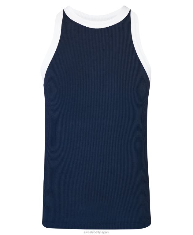 Sweaty Betty 女性 ハーパーレーサータンクトップ L4RHF142 衣類 ネイビーブルー