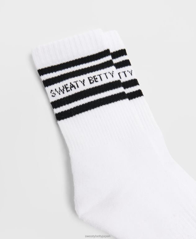 Sweaty Betty 女性 代表スローガンソックス L4RHF283 アクセサリー 白黒