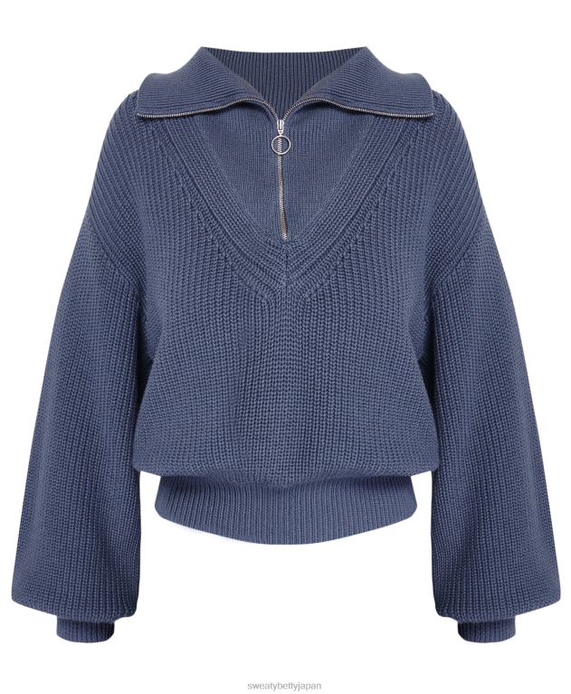 Sweaty Betty 女性 モダンな襟付きニットセーター L4RHF323 衣類 無限の青