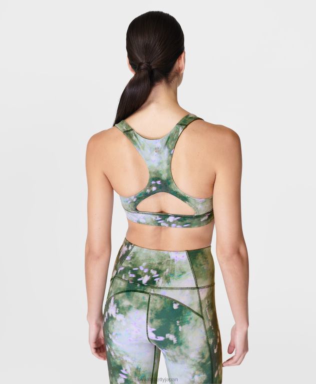 Sweaty Betty 女性 スーパーソフトリバーシブルヨガブラ L4RHF337 衣類 アイビーグリーンラベンダー草原プリント