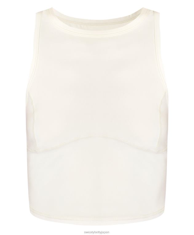 Sweaty Betty 女性 終日レーサーバッククロップタンク L4RHF384 衣類 スタジオホワイト