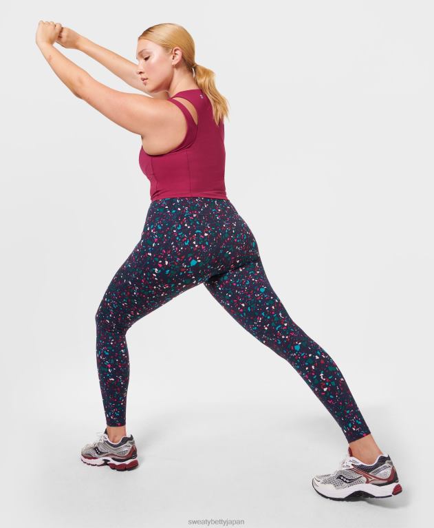 Sweaty Betty 女性 パワートレーニングレギンス L4RHF64 衣類 ブルーテラゾープリント