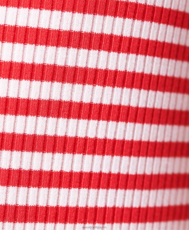 Sweaty Betty 女性 ハーパーレーサーリブタンク L4RHF841 衣類 チューリップの赤いストライプ