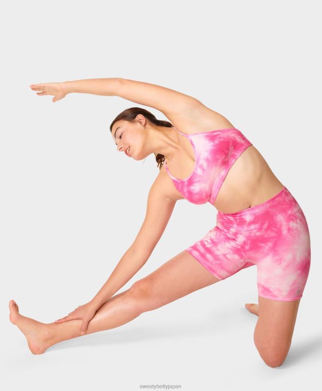 Sweaty Betty 女性 マインドフルなシームレスヨガブラ L4RHF940 衣類 ピンクの絞り染め