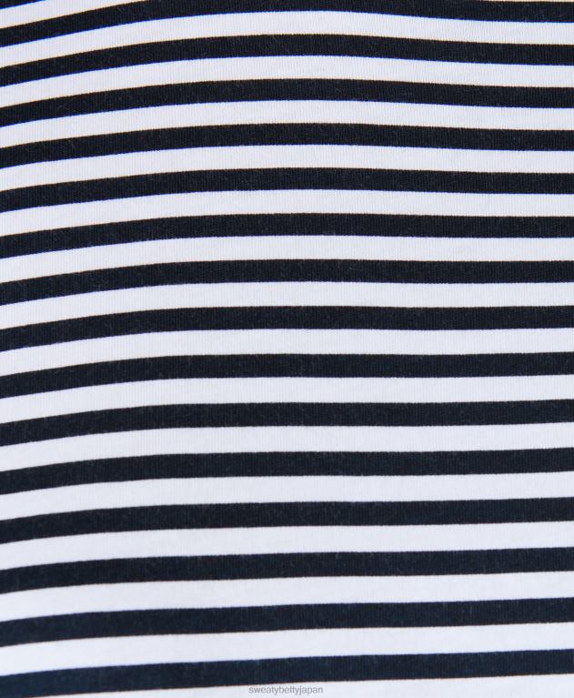 Sweaty Betty 女性 欠かせない長袖Tシャツ L4RHF162 衣類 黒と白のストライプ