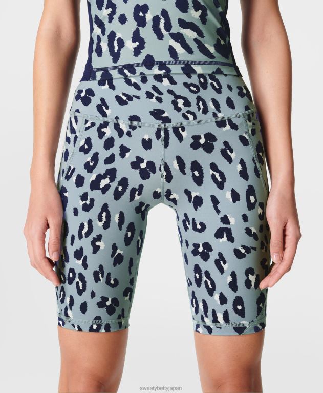 Sweaty Betty 女性 パワー9インチバイカーショーツ L4RHF558 衣類 ブルーチータープリント